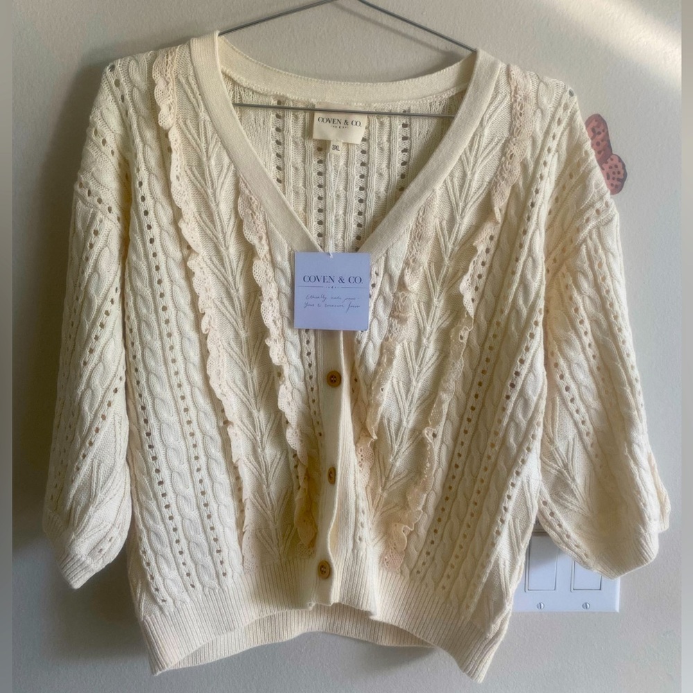 NWT Coven and Co (AUS) 3XL Woodland Knit Crop Sweater
